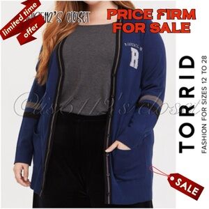 Torrid x Harry Potter Ravenclaw Blue Varsity Boyfriend Cardigan Sweater 0X 12 L